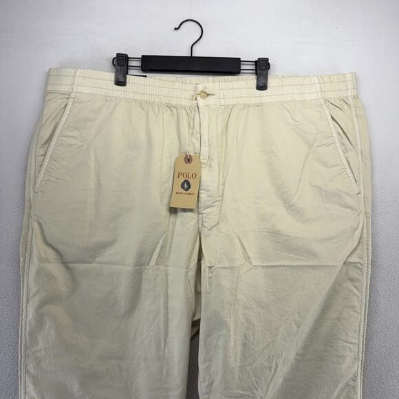 Ralph Lauren Pants mens 3XB Natural Beige Chino Elastic Waist Straight Pony NEW